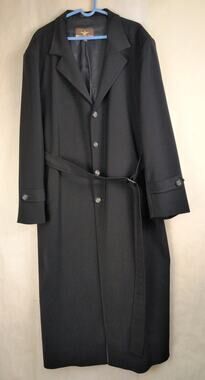 New Carmel Zhao black belted full length trench coat size 2X Minimal Classic